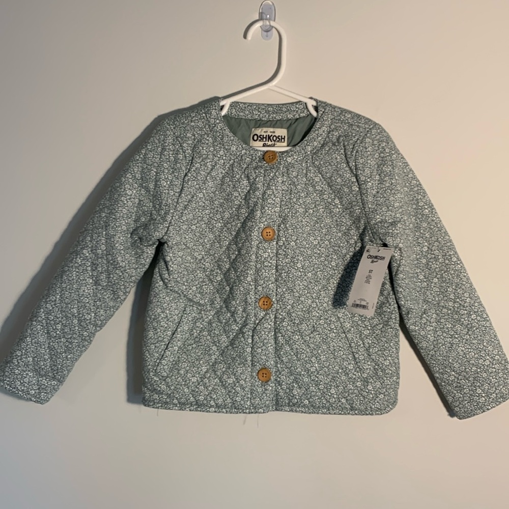 Oshkosh floral seige green coat NEW